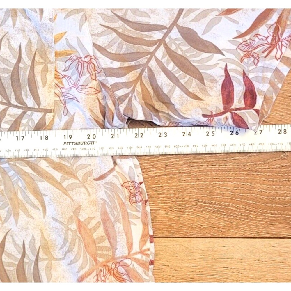 Columbia Mens Tropical Floral Button-Up Shirt Medium Beige Red Hawaii Outdoors - Picture 6 of 8